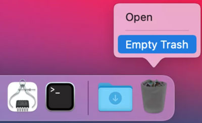 empty trash on mac