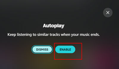 enable amazon music autoplay