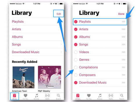 enable apple music playlist in library to solve apple music playlist missing issue