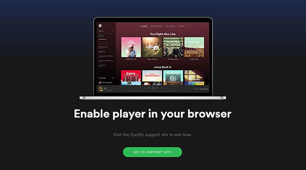 enable spotify web player on chrome browser