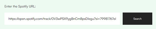 enter spotify link to soundloaders spotify downloader