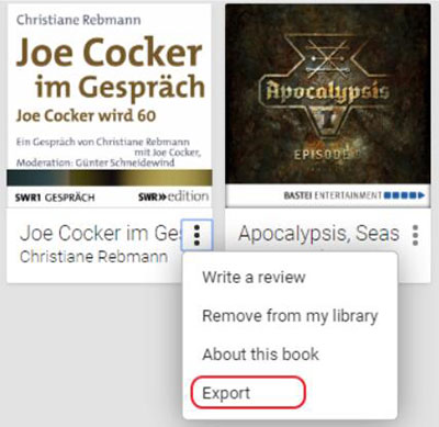 export google play audiobook