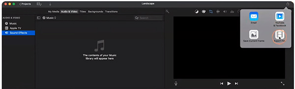 export imovie project with apple music mac