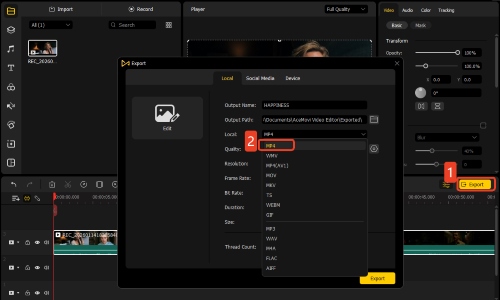 export the apple tv video