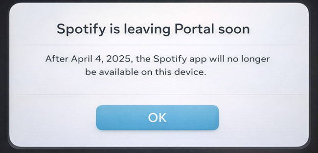 facebook portal spotify not working
