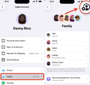 family share for apple tv ios