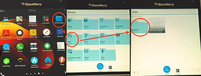 find apk files manager on blackberry