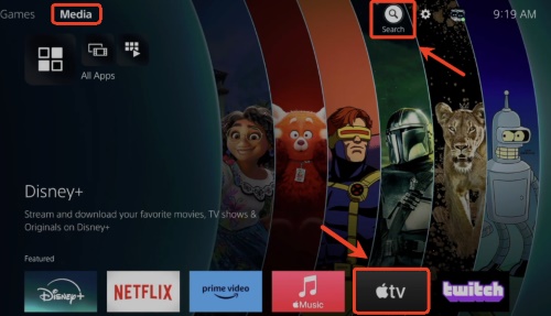 find apple tv on ps5