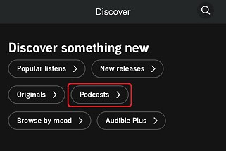 listen to podcasts on audible
