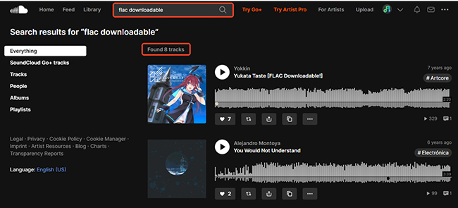 find soundcloud flac files
