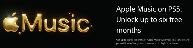 get free apple music on ps5
