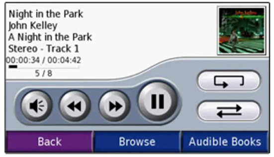 play audible books on garmin gps
