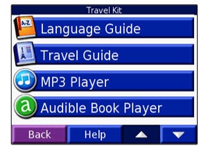 audible book player on garmin gps