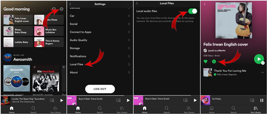 add local files to spotify iphone