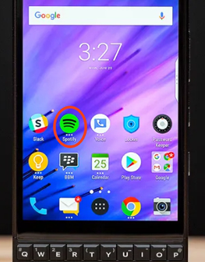 get spotify on blackberry key2