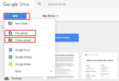 upload itunes movies to google drive by google drive website