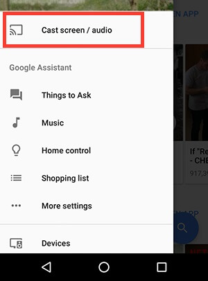 cast audible to google home on phone