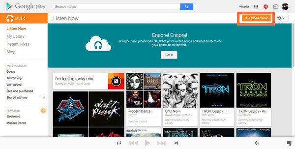 transfer itunes music to google play