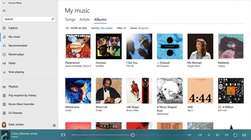 display album cover in groove music