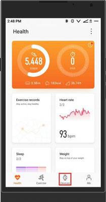 open huawei health app from phone