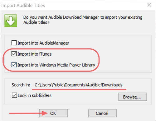 import audible files to itunes and windows media player