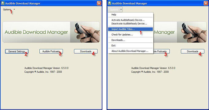 import audible files to wmp 11