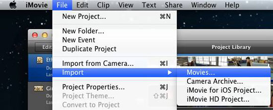 how to import movies into imovie