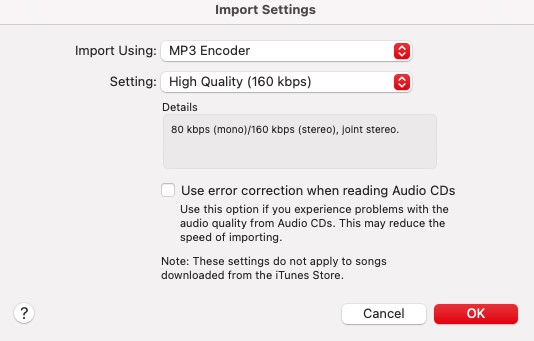 choose mp3 encoder in import settings