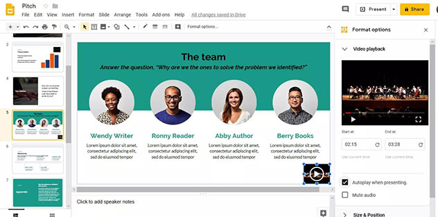 insert video to google slides