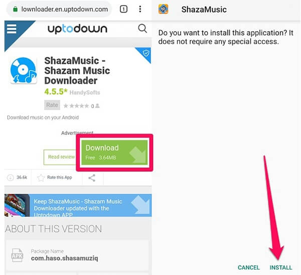 install shazamusic app