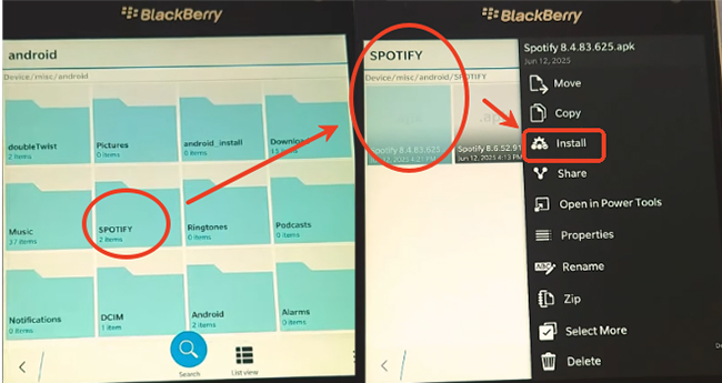 install spotify on blackberry
