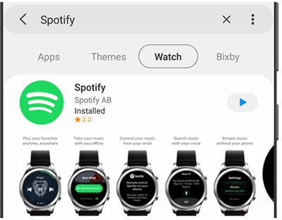 add spotify to galaxy watch from phone
