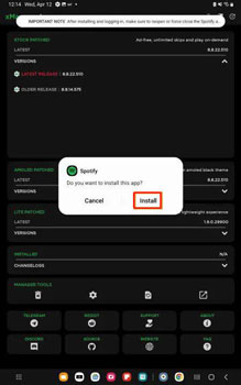 install spotify xmanager apk to access spotify premium