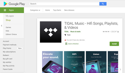 download and install tidal app on android phone