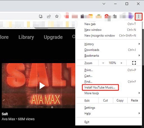 install youtube music for desktop in chrome