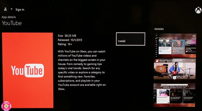 activate youtube on xbox