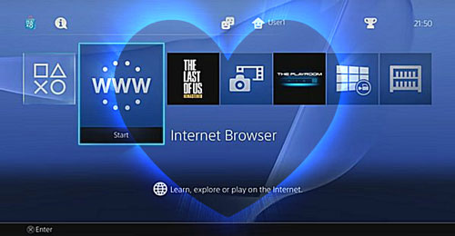 go to internet browser on ps4