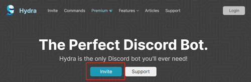 invite hydra bot to discord