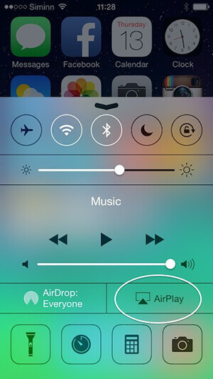 turn on airplay on iphone