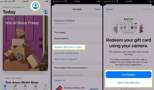 redeem itunes gift card on iphone
