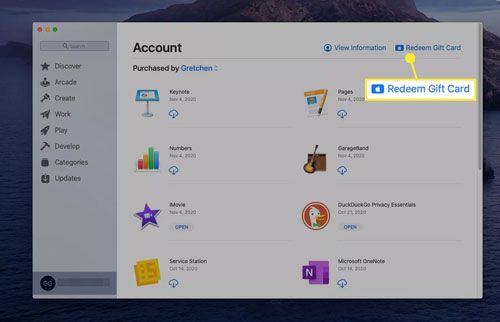 redeem itunes gift card on mac