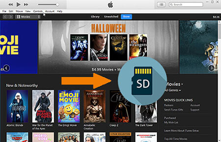 itunes movies to sd card