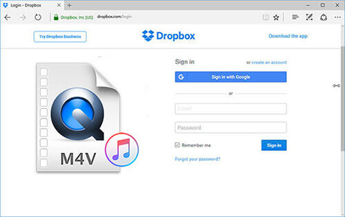 upload itunes music video to dropbox