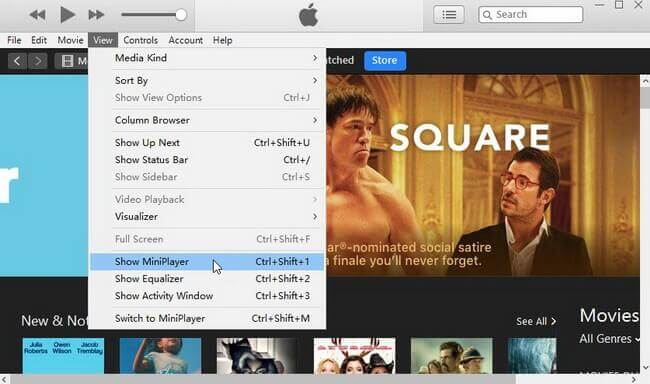 itunes show miniplayer