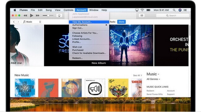 itunes view account