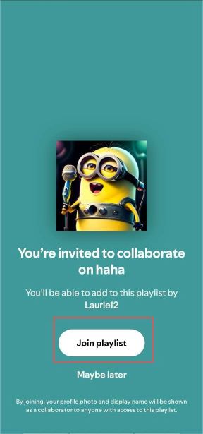 Join playlist on mobile