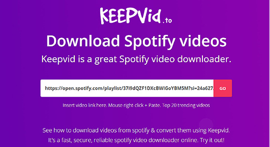 keepvid spotify video downloader online free