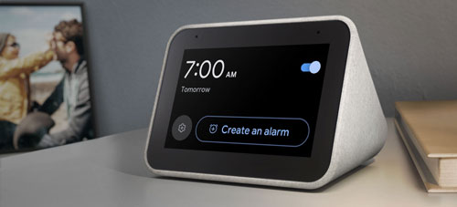 set lenovo smart clock spotify alarm