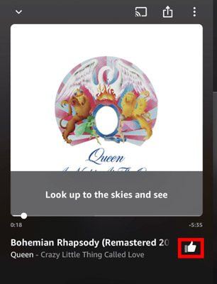 how to like a song on amazon music