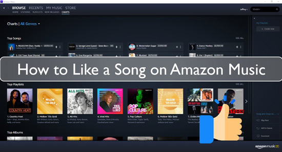 amazon music how to like a song